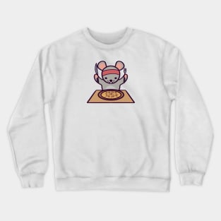 Cute Rat Pizza Day Crewneck Sweatshirt